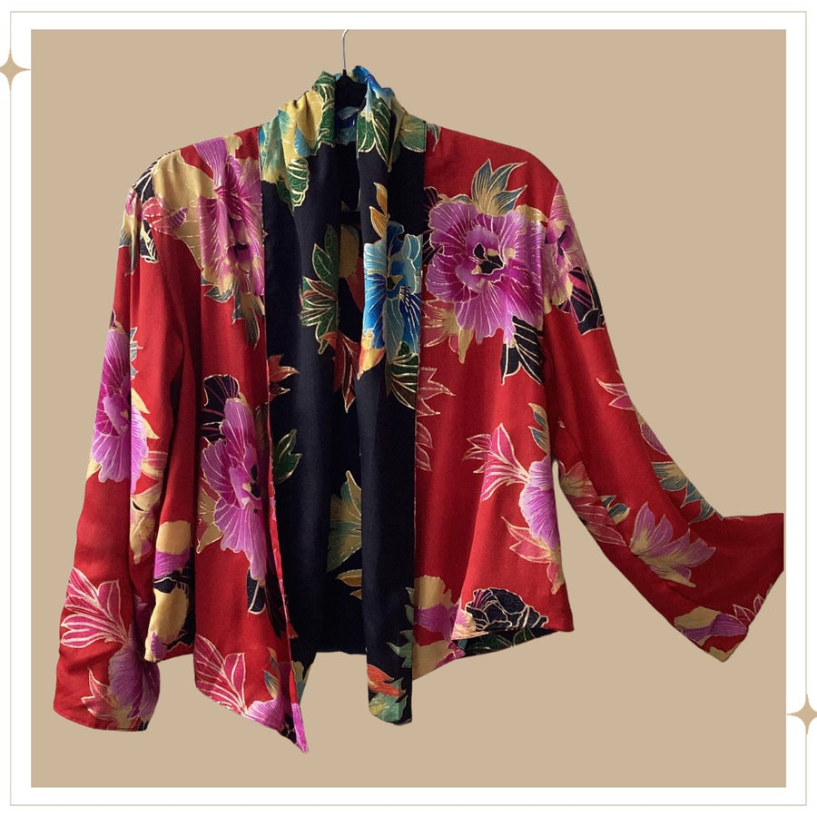 VIVA Reversible jacket - Tropical Bloom (Black/Red)