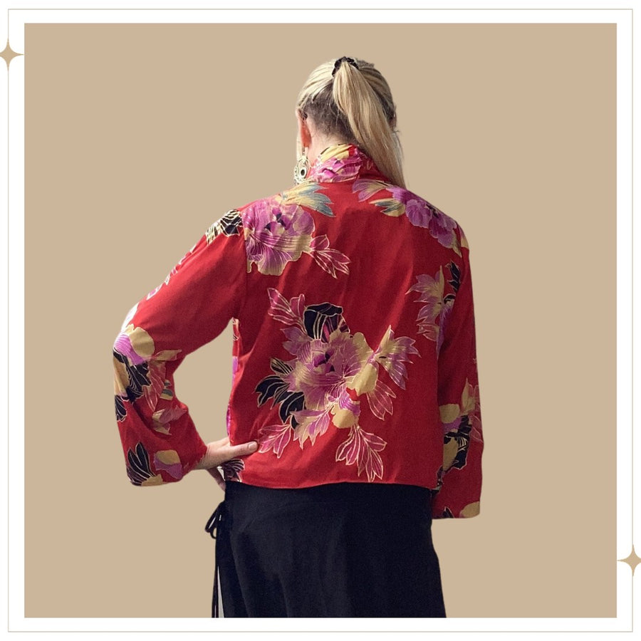 VIVA Reversible jacket - Tropical Bloom (Black/Red)