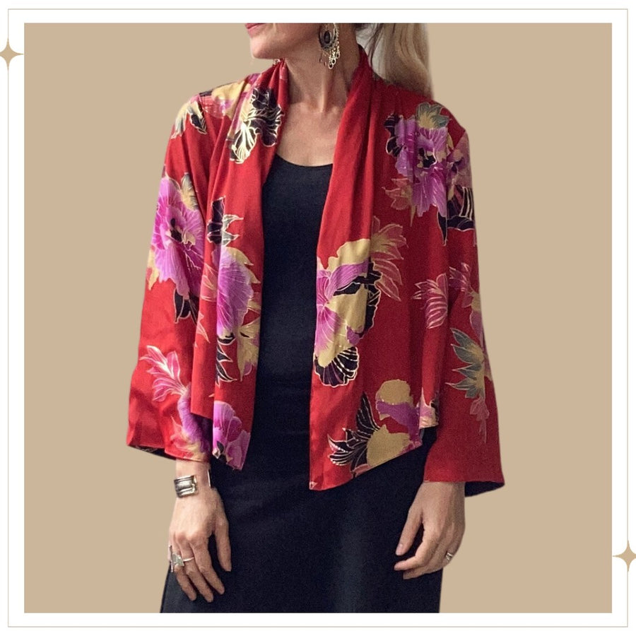 VIVA Reversible jacket - Tropical Bloom (Black/Red)