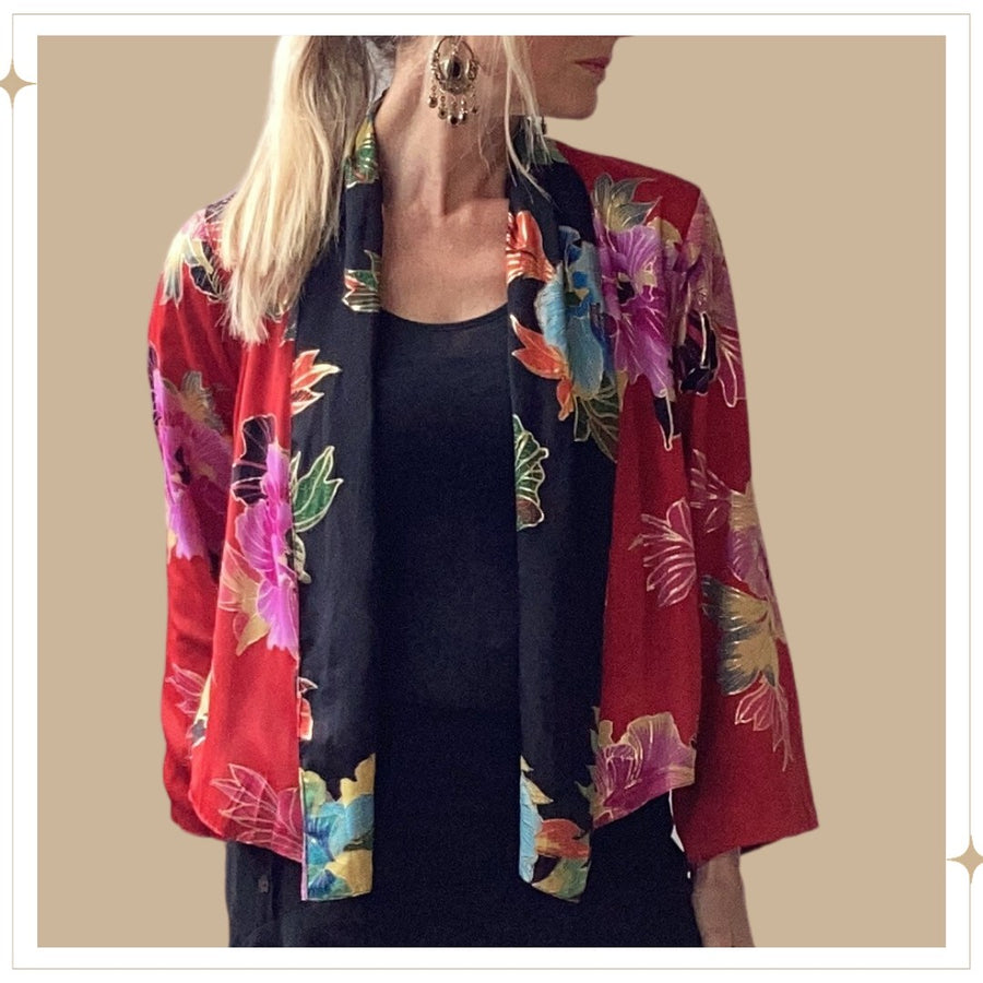 VIVA Reversible jacket - Tropical Bloom (Black/Red)