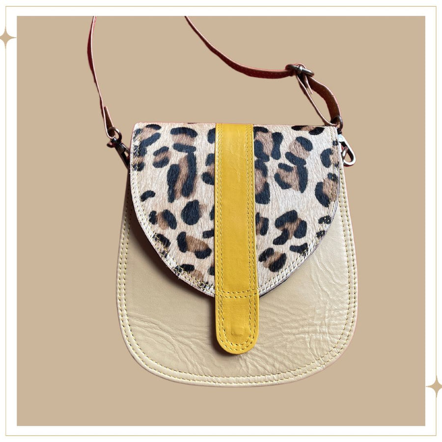 SAFRA - Mustard Leopard Sling Bag