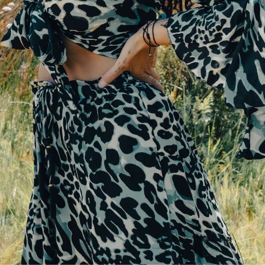 BOUJEE Maxi skirt Leopard caravan co nz